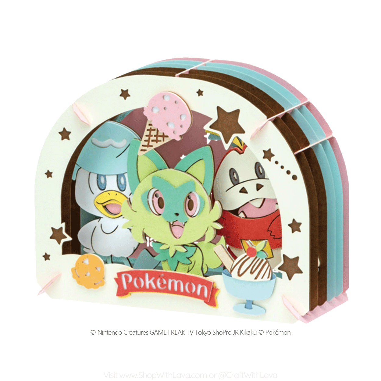 Paper Theater | Pokemon | Exciting Ice Cream (Sprigatito, Fuecoco, Quaxly) PT-337
