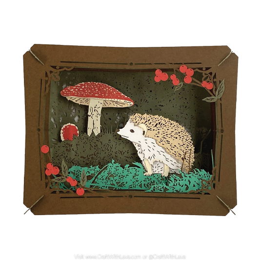Paper Theater | Animal and Mushroom Series | Hedgehog and Mushroom